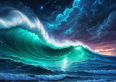 Glowing Ocean Wave