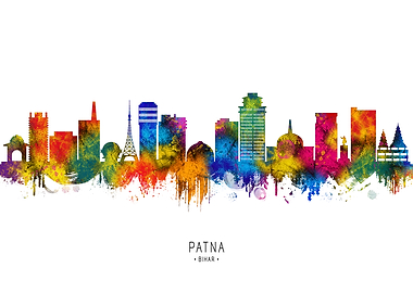 Patna Skyline Watercolor