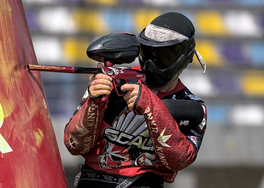 Paintball Player Action Shot