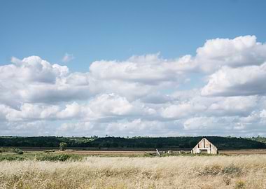 Rural Landscape with Abandoned Building