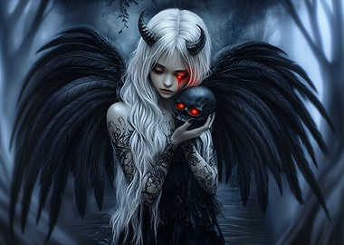 Dark Angel with Skull