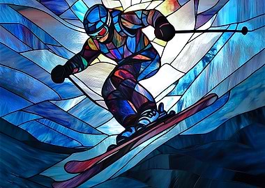 Stained Glass Skier