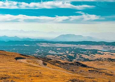 Mountain Road Landscape Beartooth Pass Summit