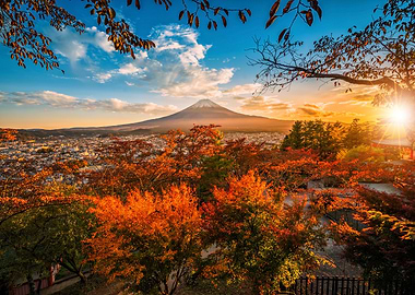 Mount Fuji Autumn Sunset