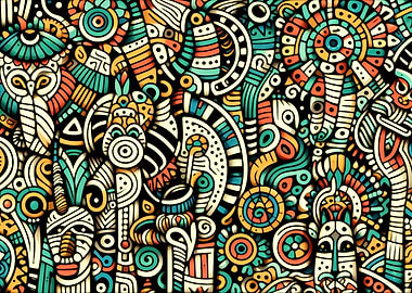 Tribal Doodle Pattern