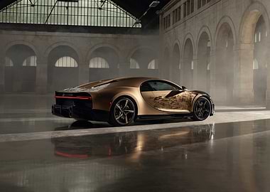 Gold Bugatti Chiron