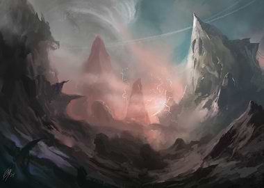 Fantasy Mountain Landscape