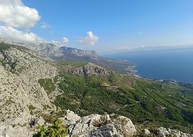 Makarska Mountain View with Coastline