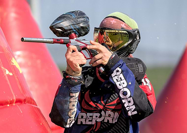Paintball Player Action Shot