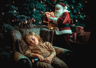 Santa Claus Delivers Gifts