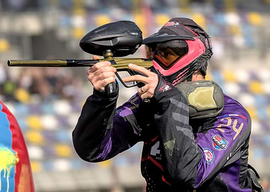 Paintball Player Action Shot