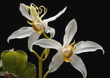 White Orchid with Yellow Center
