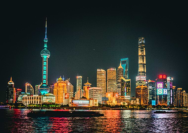 Shanghai Skyline at Night