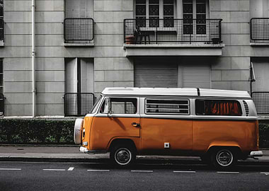Orange Vintage Van
