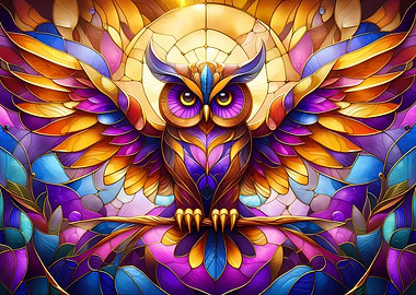 Stained Glass Owl