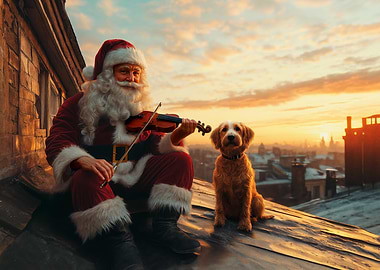 Santa Claus Playing Violin
