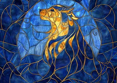 Golden Wolf: Stained Glass