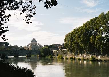 St. Peter's Basilica from Tiber River