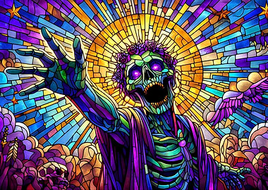 Stained Glass Skeleton