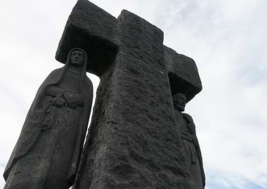 Stone Cross Sculpture