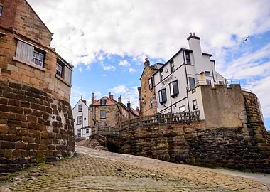 Cobblestone Street in English Village