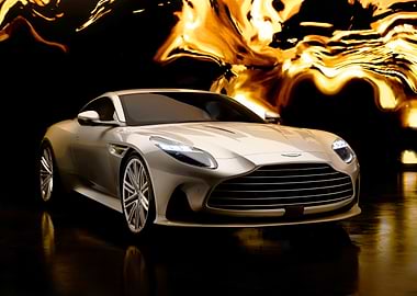 Silver Aston Martin Coupe