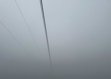 cable car in the fog