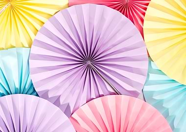 Pastel Paper Fans
