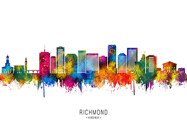 Richmond Skyline Watercolor