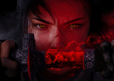 Fiery Samurai Warrior