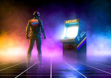 Retro Gamer in Neon Lights