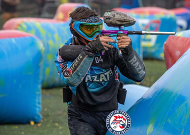 Paintball Player Action Shot