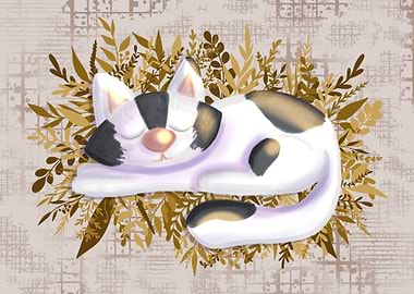 Sleeping Cat in Foliage