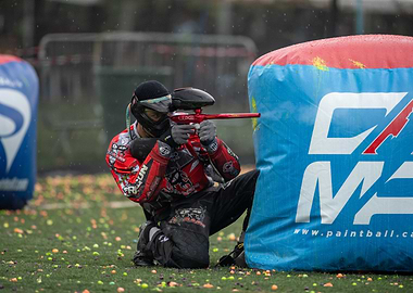 Paintball Player in Action