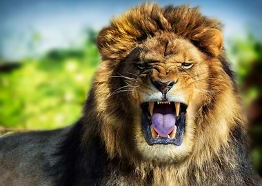 Roaring Lion Close-Up Wildlife