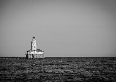 Lighthouse on a Calm Sea