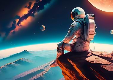 Astronaut Contemplating Space