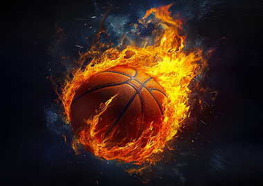 Flaming Basketball