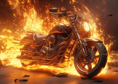 Fiery Motorcycle