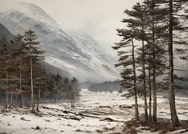 Snowy Mountain Landscape