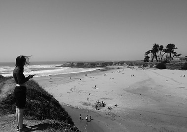 Woman on a Beach Cliff