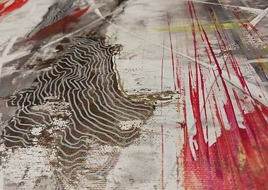 Abstract Art with Red and Grey