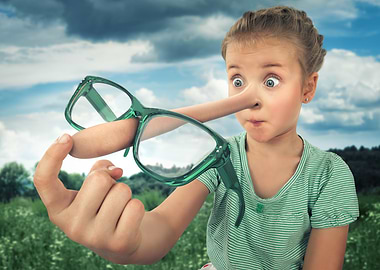 Girl with Long Nose and Glasses