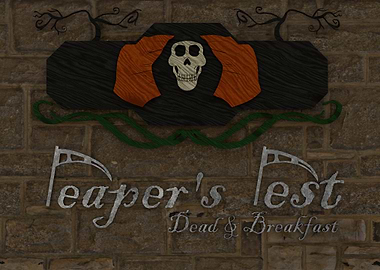 'Reaper's Rest: Dead and Breakfast' 3D Rendered B&amp;B Inn Hotel Sign