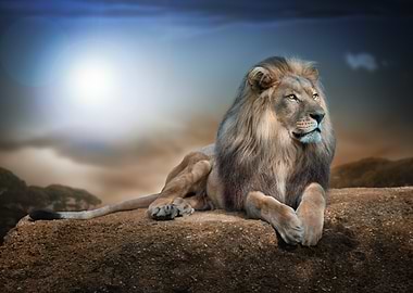 Majestic Lion on Rock