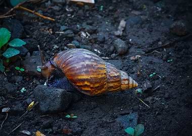 Snail on Dark Ground