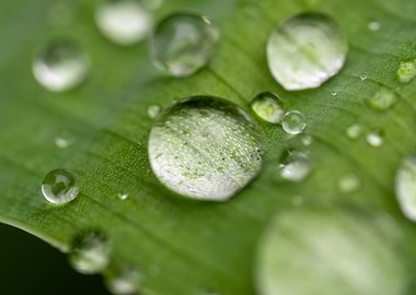 Water Droplets on Leaf
