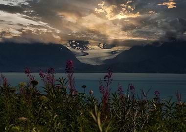 Glacier Sunset Landscape In Homer Alaska