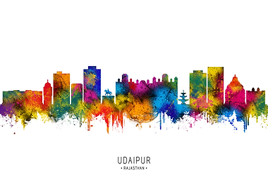 Udaipur Skyline Watercolor