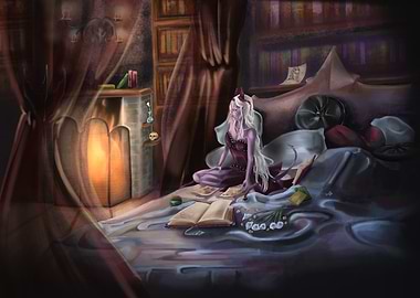 Demoness in a Cozy Room